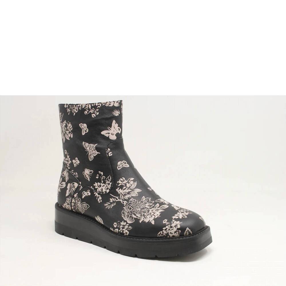 NEW DJANGO & JULIETTE women's tiran ankle boot in black&milk flo